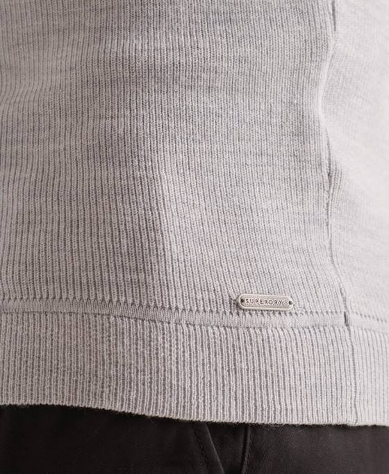 Superdry jumper merino henley studios îmbrăcăminte gri deschis bărbați JX0Z5305