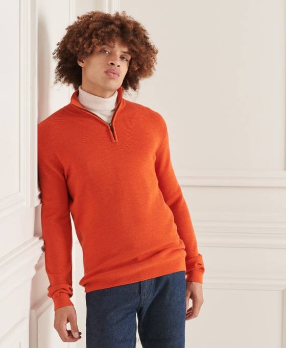 Superdry jumper merino henley studios îmbrăcăminte portocale bărbați JX0Z5288