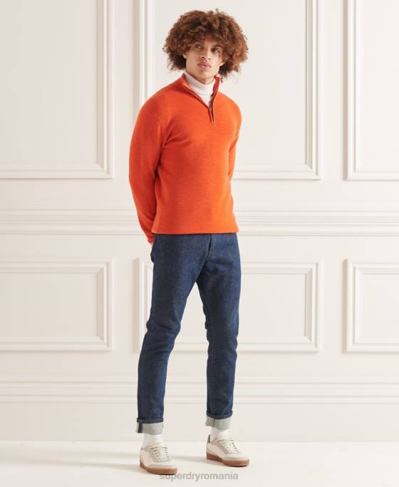 Superdry jumper merino henley studios îmbrăcăminte portocale bărbați JX0Z5288