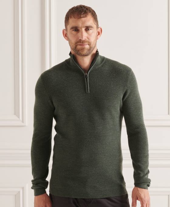 Superdry jumper merino henley studios îmbrăcăminte verde bărbați JX0Z1324