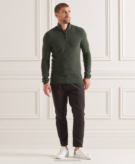 Superdry jumper merino henley studios îmbrăcăminte verde bărbați JX0Z1324