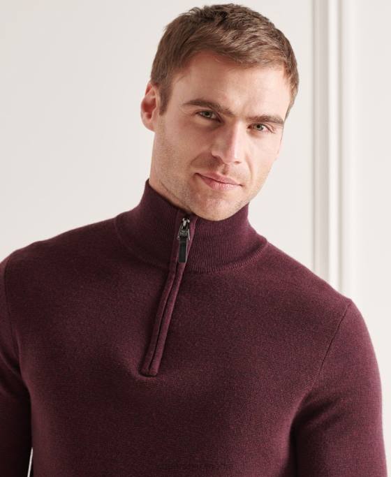 Superdry jumper merino henley îmbrăcăminte Violet bărbați JX0Z5339