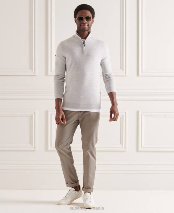 Superdry jumper merino henley îmbrăcăminte gri deschis bărbați JX0Z5320