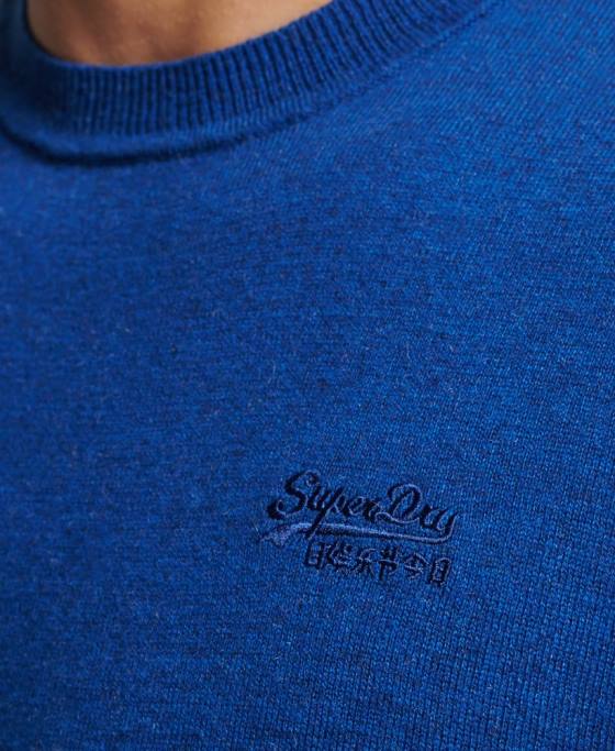 Superdry jumper pentru echipaj cu etichetă portocalie îmbrăcăminte albastru bărbați JX0Z5324