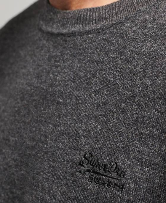 Superdry jumper pentru echipaj cu etichetă portocalie îmbrăcăminte gri bărbați JX0Z5335