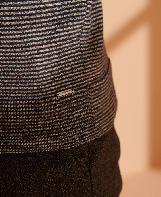 Superdry jumper pentru echipaj cu etichetă portocalie îmbrăcăminte gri inchis bărbați JX0Z5356