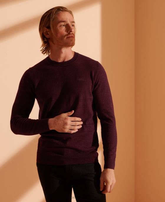 Superdry jumper pentru echipaj cu etichetă portocalie îmbrăcăminte roșu bărbați JX0Z1351