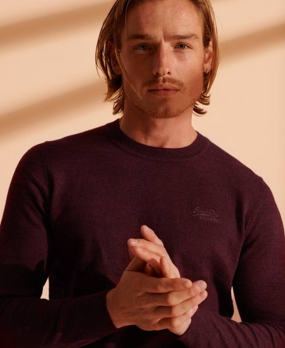 Superdry jumper pentru echipaj cu etichetă portocalie îmbrăcăminte roșu bărbați JX0Z1351