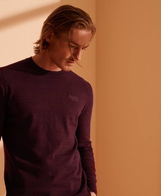 Superdry jumper pentru echipaj cu etichetă portocalie îmbrăcăminte roșu bărbați JX0Z1351