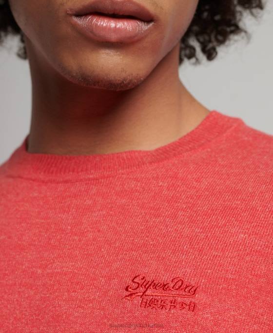 Superdry jumper pentru echipaj cu etichetă portocalie îmbrăcăminte roșu bărbați JX0Z5352