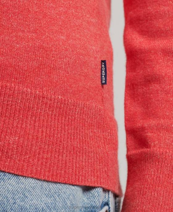 Superdry jumper pentru echipaj cu etichetă portocalie îmbrăcăminte roșu bărbați JX0Z5352