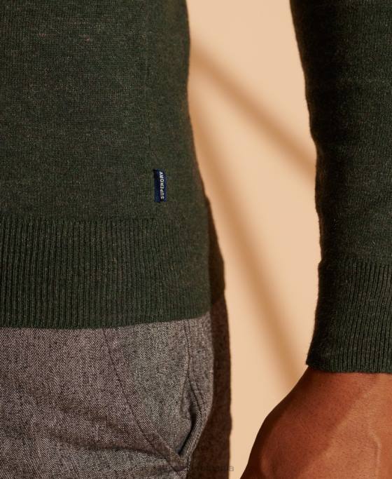 Superdry jumper pentru echipaj cu etichetă portocalie îmbrăcăminte verde bărbați JX0Z5340