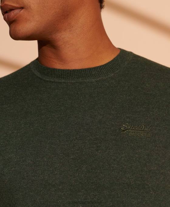 Superdry jumper pentru echipaj cu etichetă portocalie îmbrăcăminte verde bărbați JX0Z5340