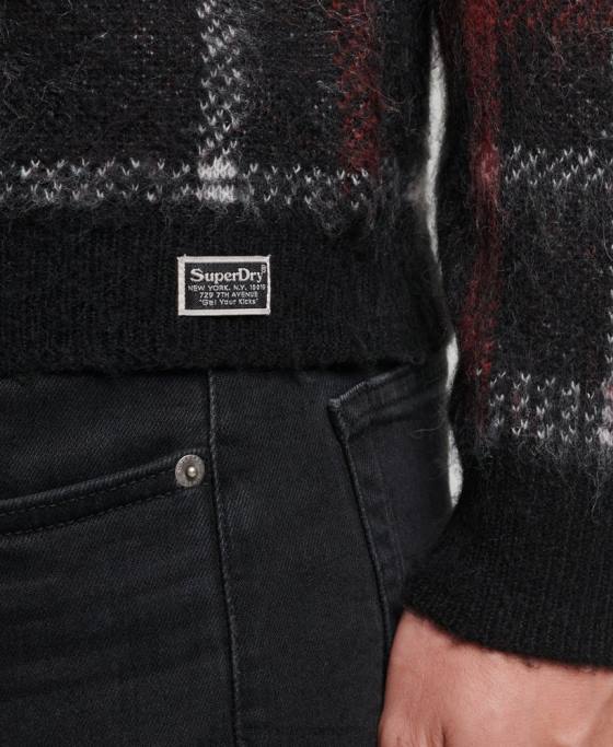 Superdry jumper pentru echipaj cu model îmbrăcăminte negru bărbați JX0Z1279