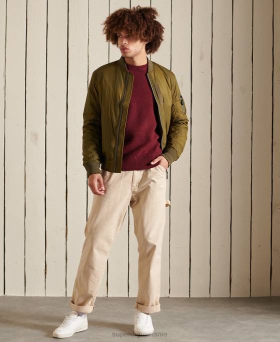 Superdry jumper texturat twist crew îmbrăcăminte roșu bărbați JX0Z5343