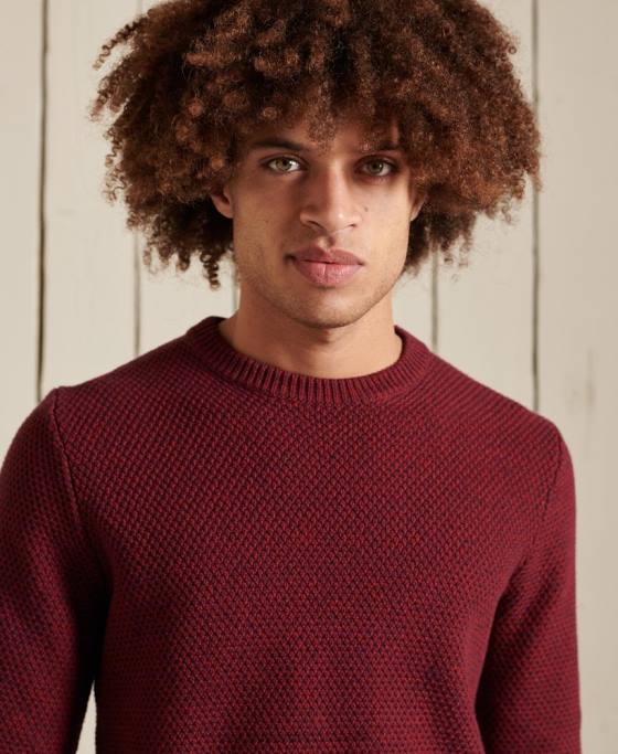 Superdry jumper texturat twist crew îmbrăcăminte roșu bărbați JX0Z5343