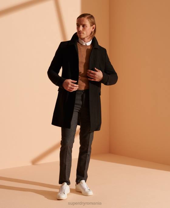 Superdry jumper usor din merino pentru echipaj îmbrăcăminte bej bărbați JX0Z5334