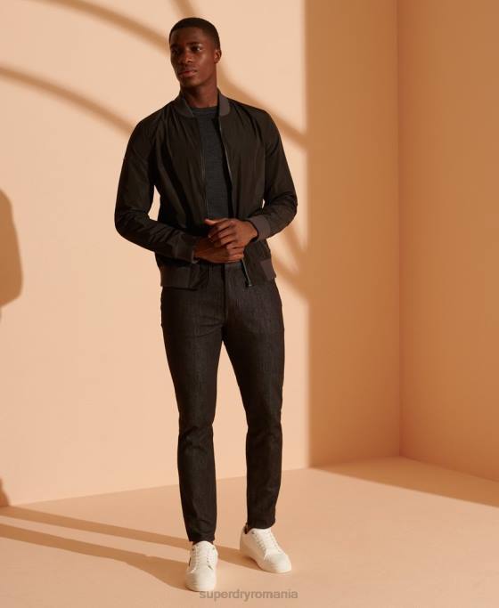 Superdry jumper usor din merino pentru echipaj îmbrăcăminte gri inchis bărbați JX0Z1334