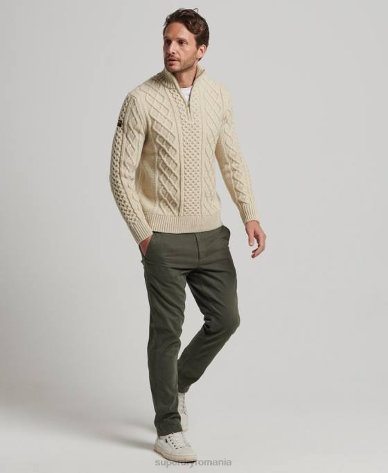 Superdry jumper vintage jacob henley îmbrăcăminte cremă bărbați JX0Z1268