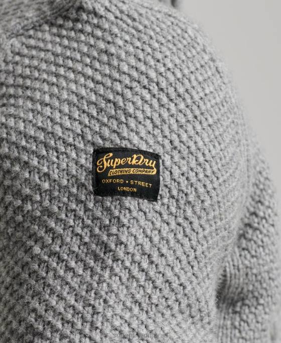 Superdry jumper vintage jacob henley îmbrăcăminte gri deschis bărbați JX0Z1275