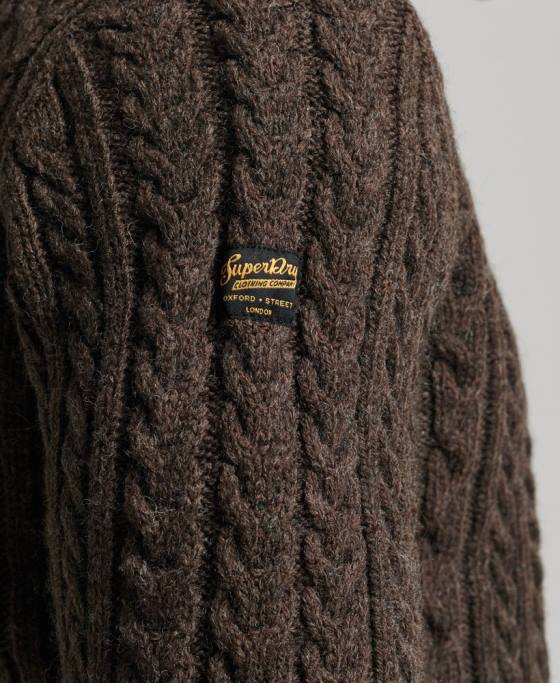 Superdry jumper vintage jacob henley îmbrăcăminte maro bărbați JX0Z1322