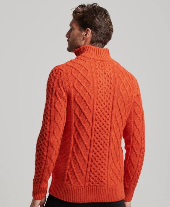 Superdry jumper vintage jacob henley îmbrăcăminte portocale bărbați JX0Z1300