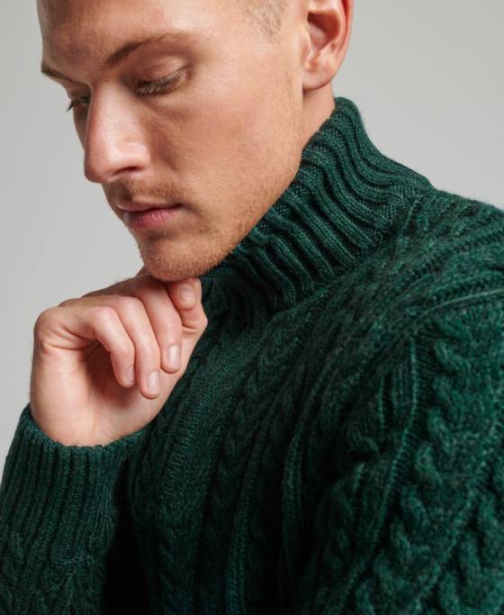 Superdry jumper vintage jacob henley îmbrăcăminte verde bărbați JX0Z1304