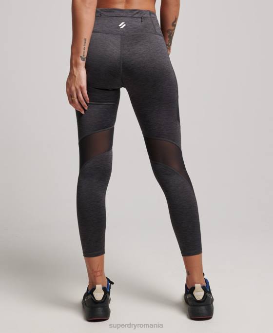 Superdry legging de antrenament 7/8 plasă îmbrăcăminte gri inchis femei JX0Z4041