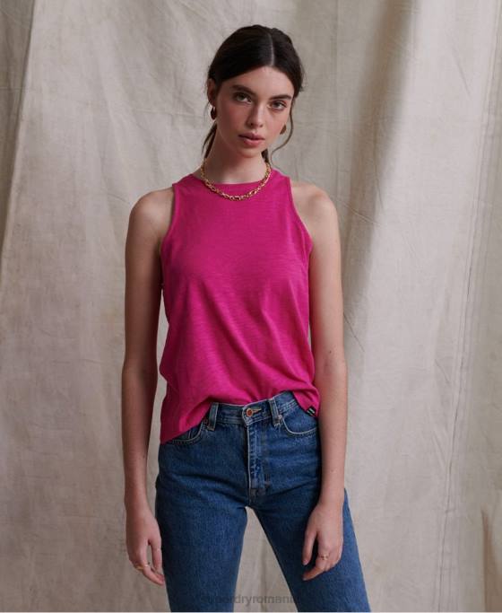 Superdry lily crochet insert vest top îmbrăcăminte roz femei JX0Z3085