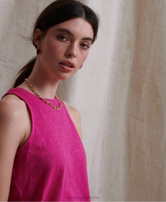 Superdry lily crochet insert vest top îmbrăcăminte roz femei JX0Z3085