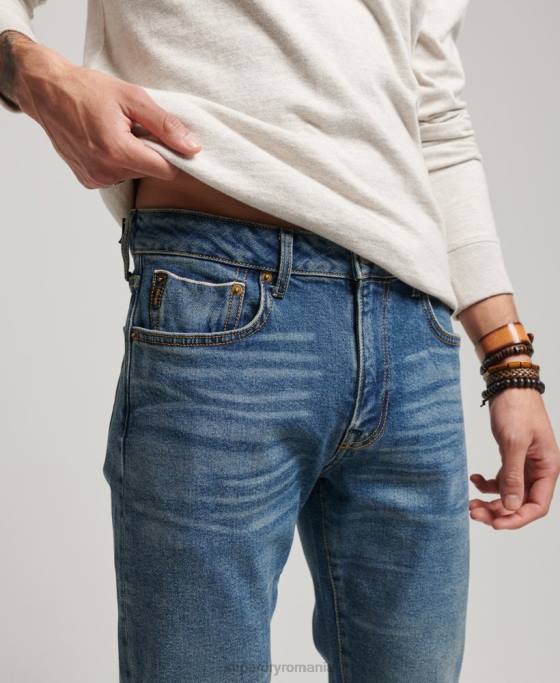 Superdry magazin comerciant - blugi subțiri organici îmbrăcăminte albastru bărbați JX0Z1217