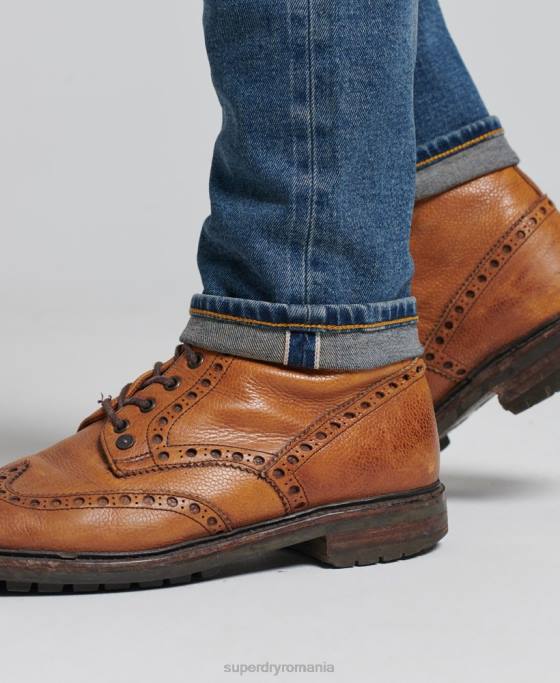 Superdry magazin comerciant - blugi subțiri organici îmbrăcăminte albastru bărbați JX0Z1217