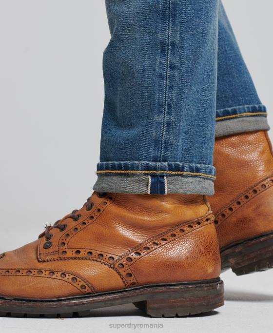 Superdry magazin comerciant - blugi subțiri organici îmbrăcăminte albastru deschis bărbați JX0Z1221