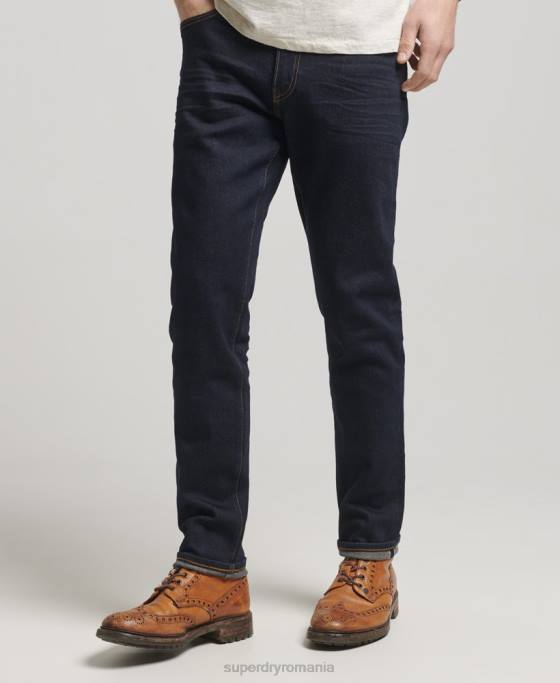 Superdry magazin comerciant - blugi subțiri organici îmbrăcăminte albastru inchis bărbați JX0Z1219