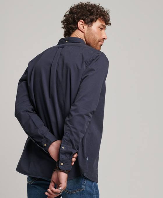 Superdry magazin comerciant – cămașă cu mâneci lungi îmbrăcăminte marina bărbați JX0Z148