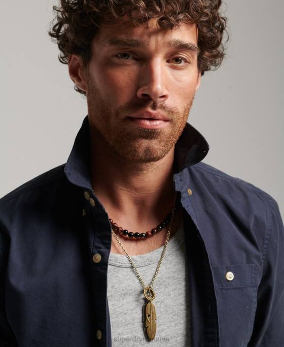 Superdry magazin comerciant – cămașă cu mâneci lungi îmbrăcăminte marina bărbați JX0Z148