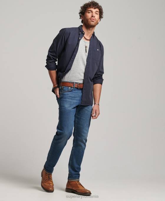 Superdry magazin comerciant – cămașă cu mâneci lungi îmbrăcăminte marina bărbați JX0Z148