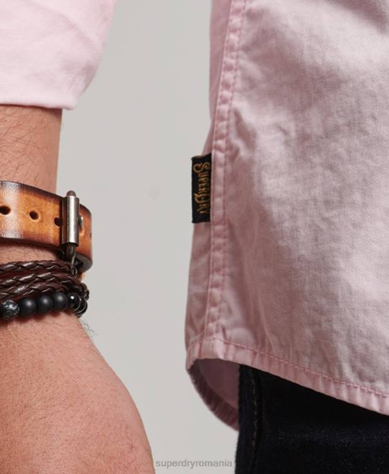 Superdry magazin comerciant – cămașă cu mâneci lungi îmbrăcăminte roz bărbați JX0Z138