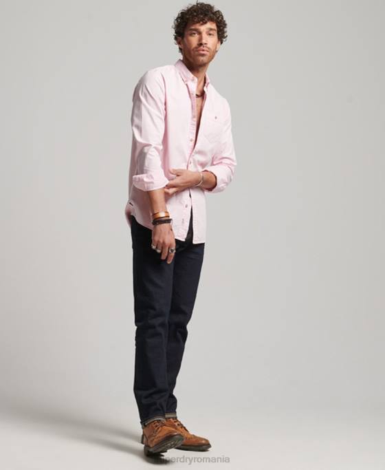 Superdry magazin comerciant – cămașă cu mâneci lungi îmbrăcăminte roz bărbați JX0Z138
