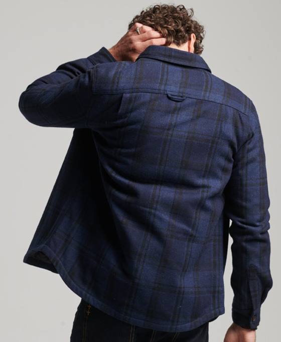 Superdry magazin comerciant – supracămașă matlasată îmbrăcăminte marina bărbați JX0Z177