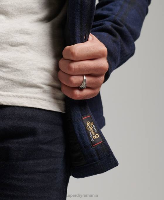 Superdry magazin comerciant – supracămașă matlasată îmbrăcăminte marina bărbați JX0Z177
