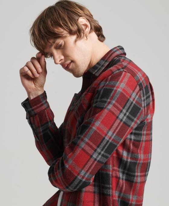 Superdry magazin comerciant – supracămașă matlasată îmbrăcăminte roșu bărbați JX0Z146