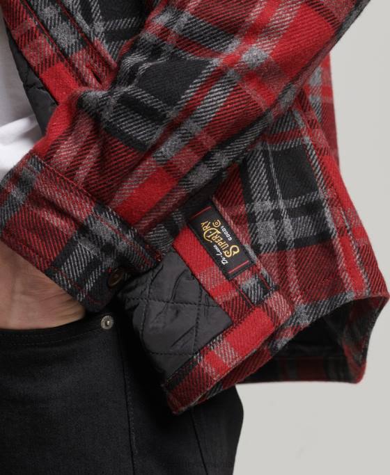 Superdry magazin comerciant – supracămașă matlasată îmbrăcăminte roșu bărbați JX0Z146