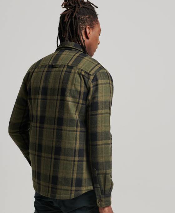 Superdry magazin comerciant – supracămașă matlasată îmbrăcăminte verde bărbați JX0Z175