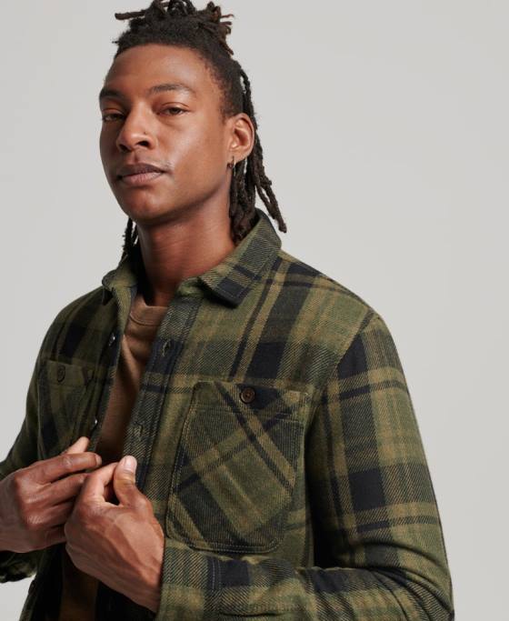 Superdry magazin comerciant – supracămașă matlasată îmbrăcăminte verde bărbați JX0Z175