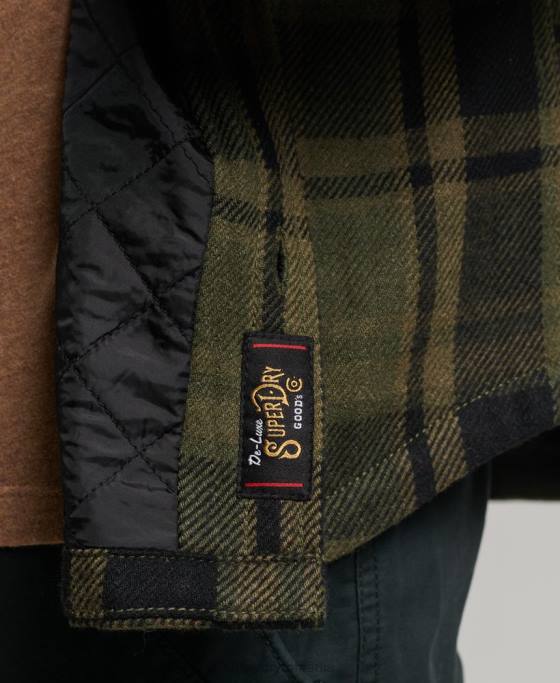 Superdry magazin comerciant – supracămașă matlasată îmbrăcăminte verde bărbați JX0Z175