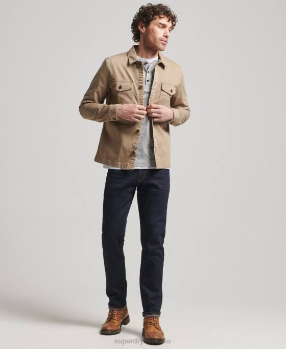 Superdry magazin negustor - supracămașă în schemă îmbrăcăminte bronzat bărbați JX0Z150