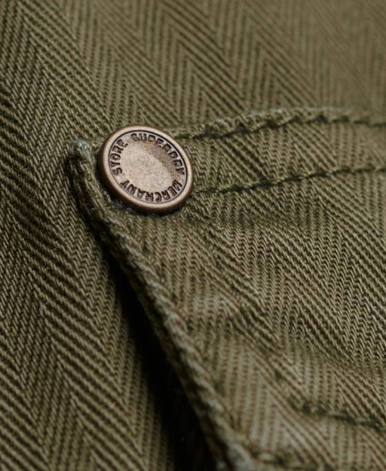 Superdry magazin negustor - supracămașă în schemă îmbrăcăminte verde bărbați JX0Z139