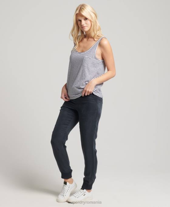 Superdry maiou cu buzunar studios din bumbac organic îmbrăcăminte marina femei JX0Z6647