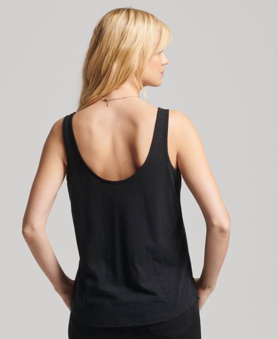 Superdry maiou cu buzunar studios din bumbac organic îmbrăcăminte negru femei JX0Z6771